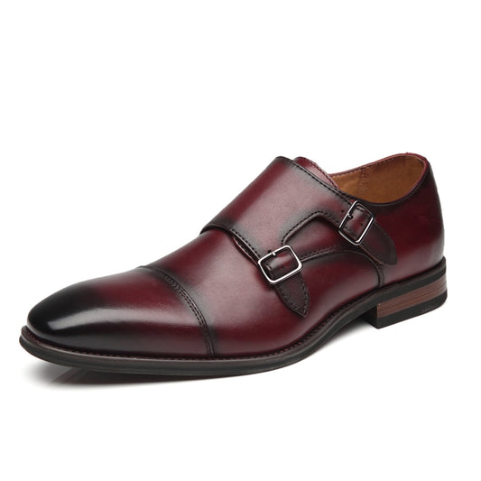 Men's Monk Strap Chal-1-burgundy