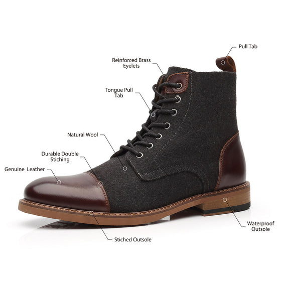 Mens Genuine Leather Boots Cosy-1-darkbrowndarkgrey