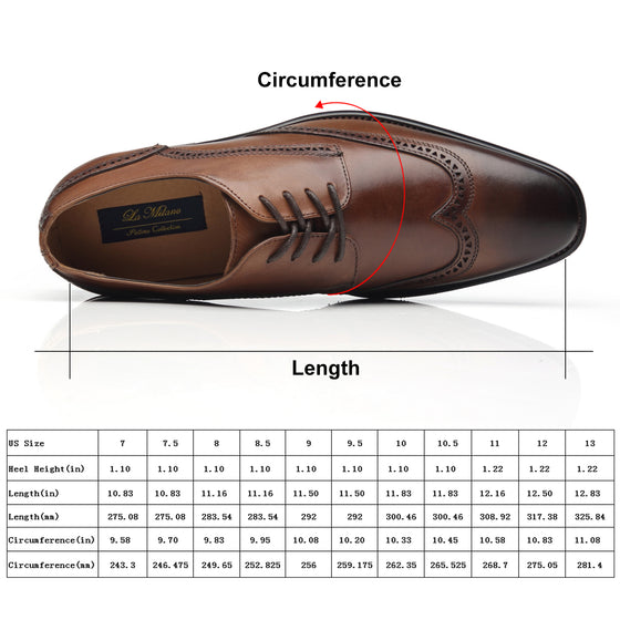 Men Dress Shoes Lace Up Oxford Classic Plain Toe Modern Formal Leather Shoes-Whisky