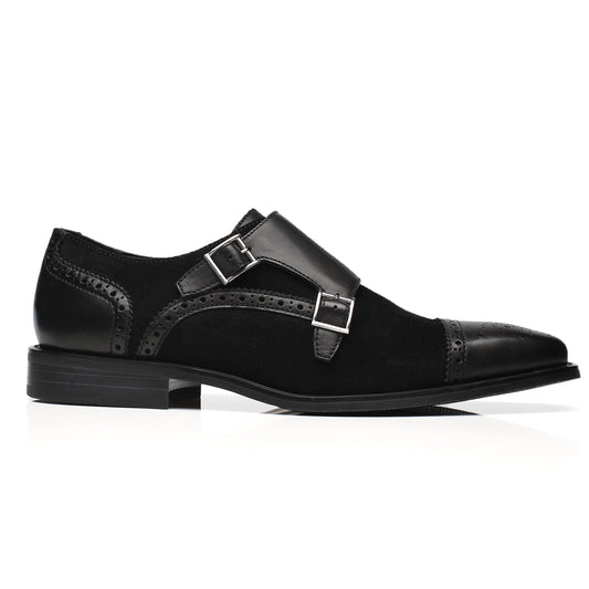 Men's Double Monk Strap Loafer 3-Black
