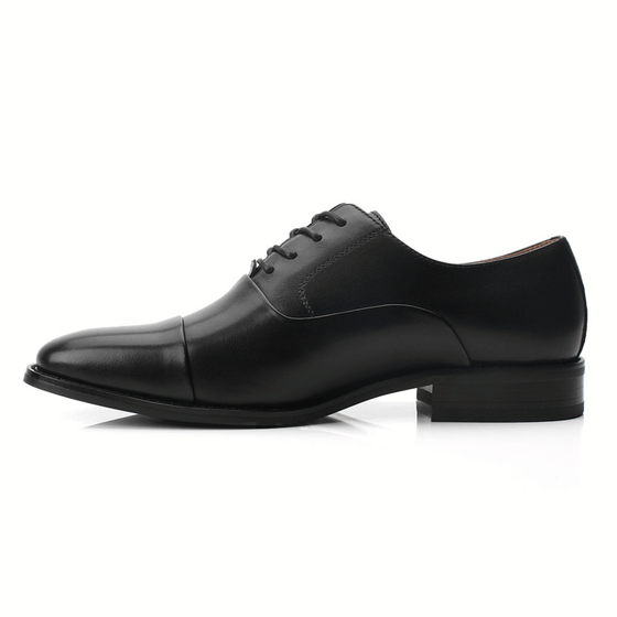Men's Lace Up  Round Cap Toe Dress Shoes Varsity-1-black
