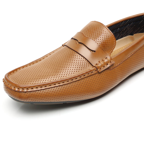 Men's Penny loafers Driving Moccasins Serpent-1-tan