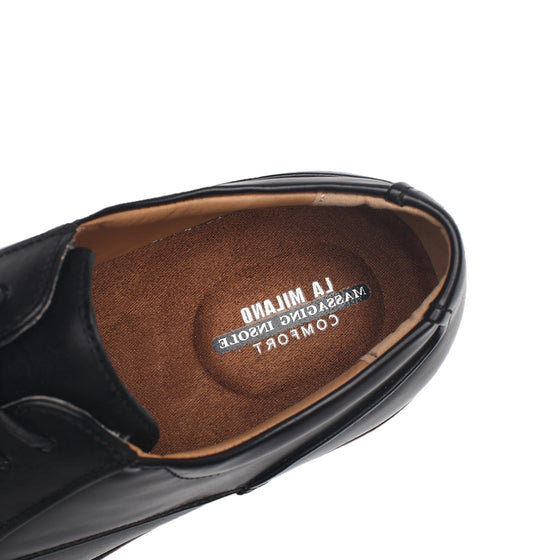 Men's Wide Width Oxford Shoes Wide-1-Black